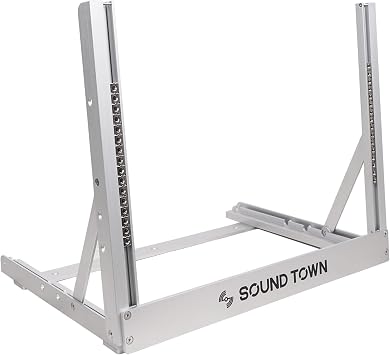 Sound Town 8U Aluminum 2-Post Desktop Open-Frame Rack, Angle Adjustable, for Audio/Video, Network Switches, Routers, Patch Panels 2PF-8A