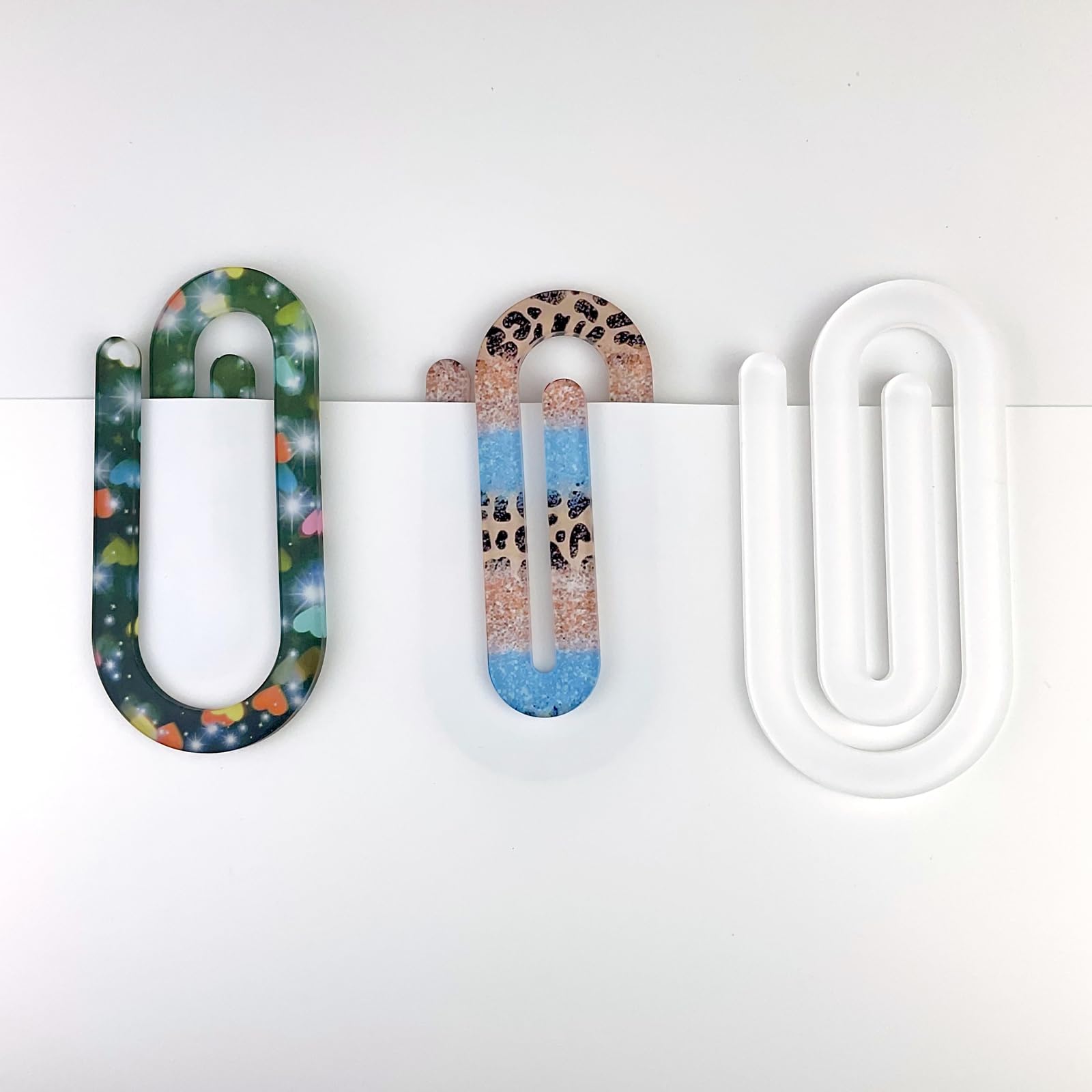DIY Sublimation Paper Clips & Bookmark Blanks - Jumbo Clear Acrylic Clips For Crafts, School & Office (3 Large + 3 Small)