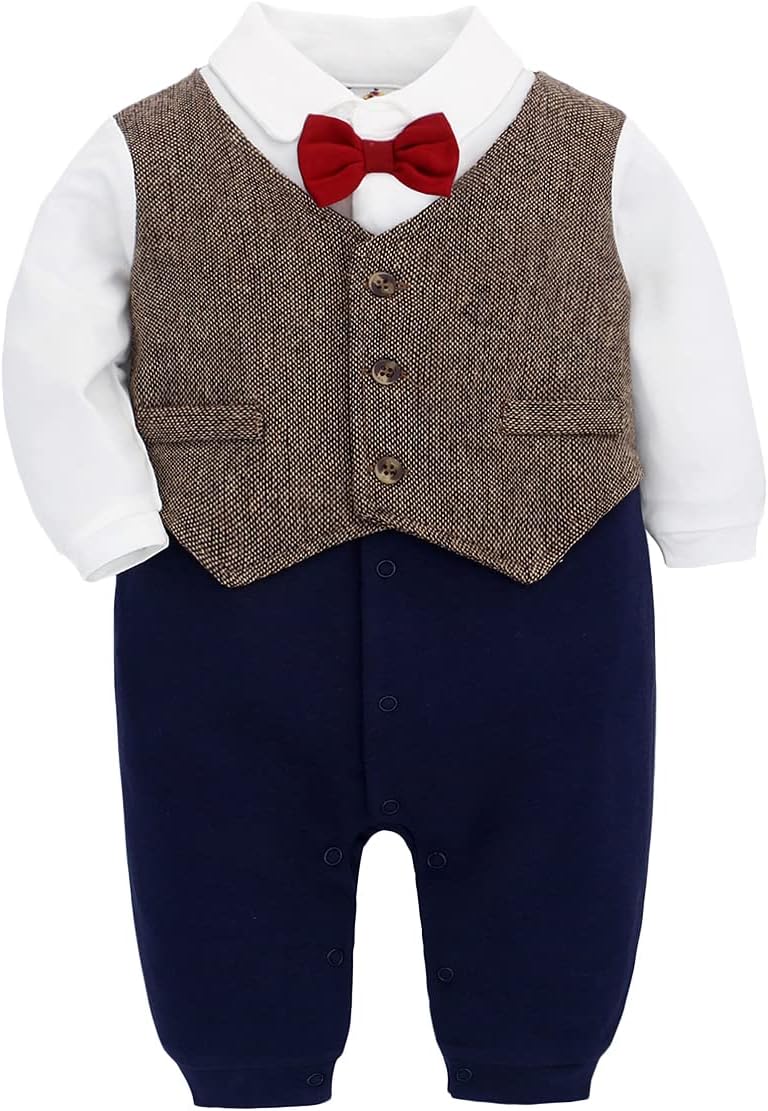 famuka Baby Boys Outfits Clothes Wedding Gentleman Romper