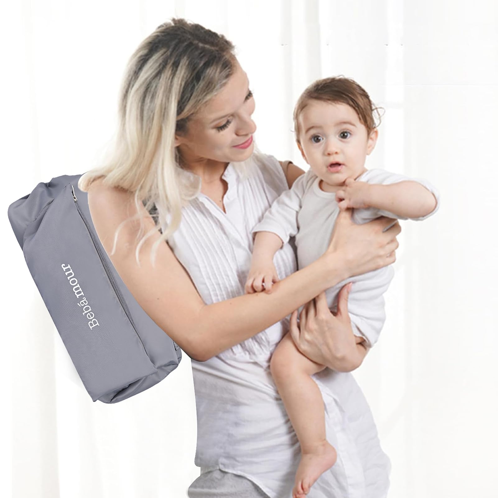 Bebamour Seggiolone portatile per esterni, pieghevole, per bambini, con vassoio rimovibile, con borsa portaoggetti, koala