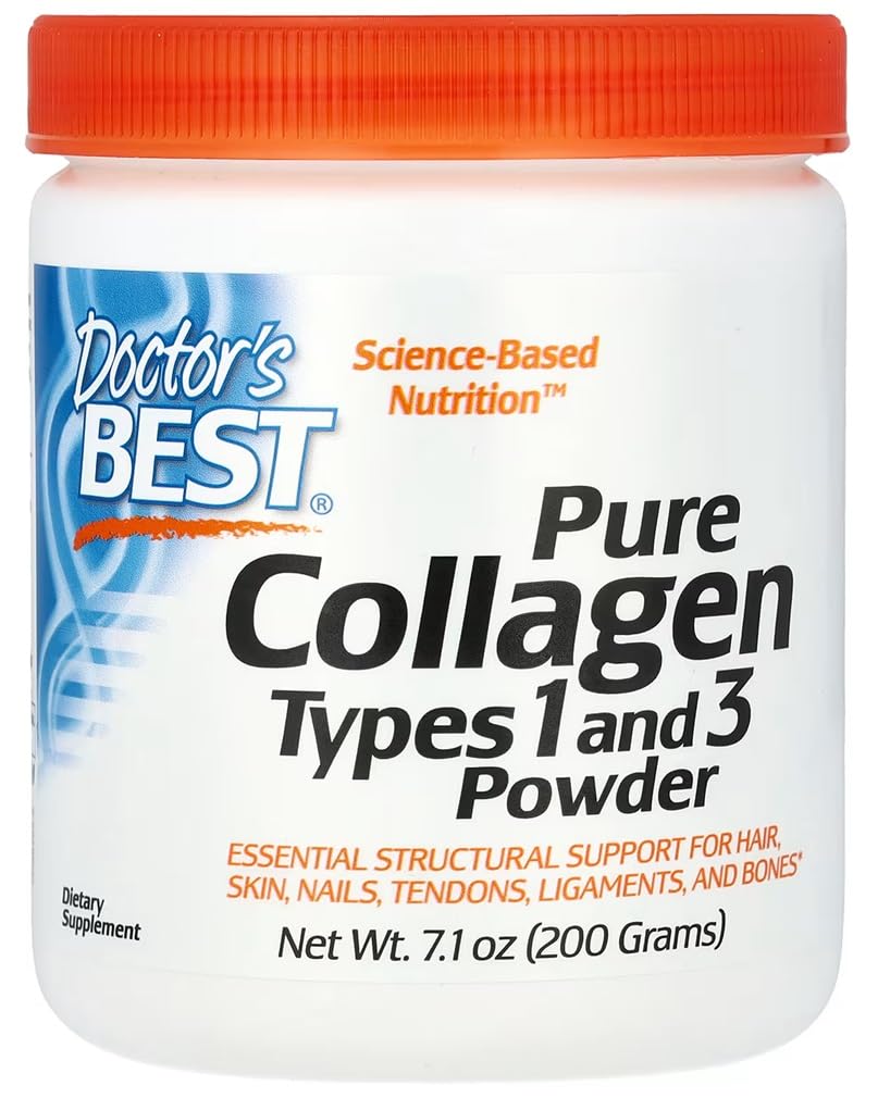 Doctor's Best - Collagene puro tipo 1 e 3, polvere di collagene idrolizzato, per pelle, capelli, unghie e articolazioni, 200 g