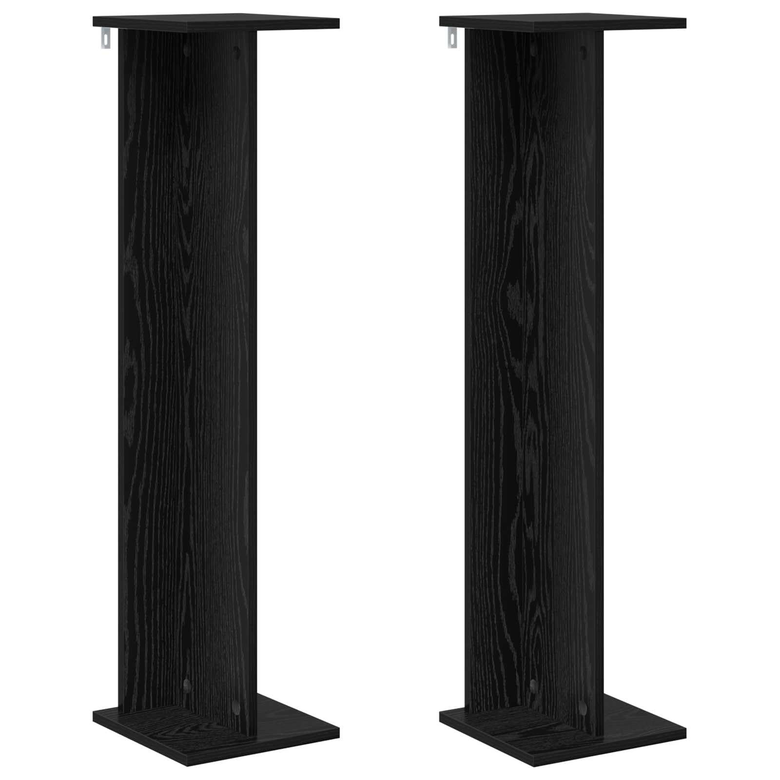 Lot de 2 supports pour plantes en chêne noir 25 x 25,5 x 100,5 cm