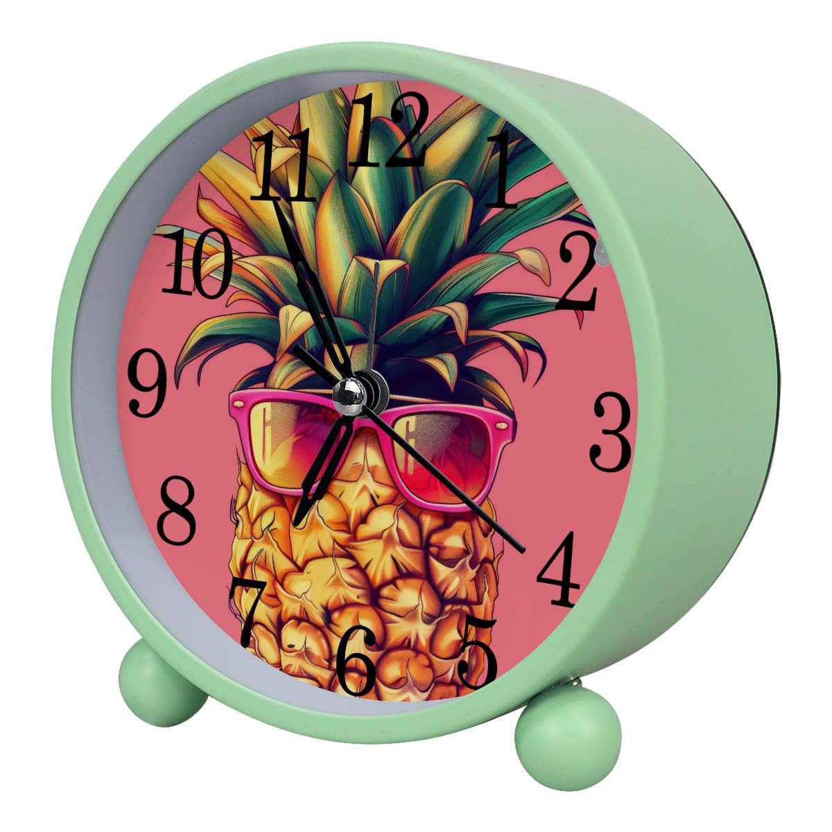 Alarm Clock Pineapple Sunglasses, Silent Non-Ticking with Night Light
