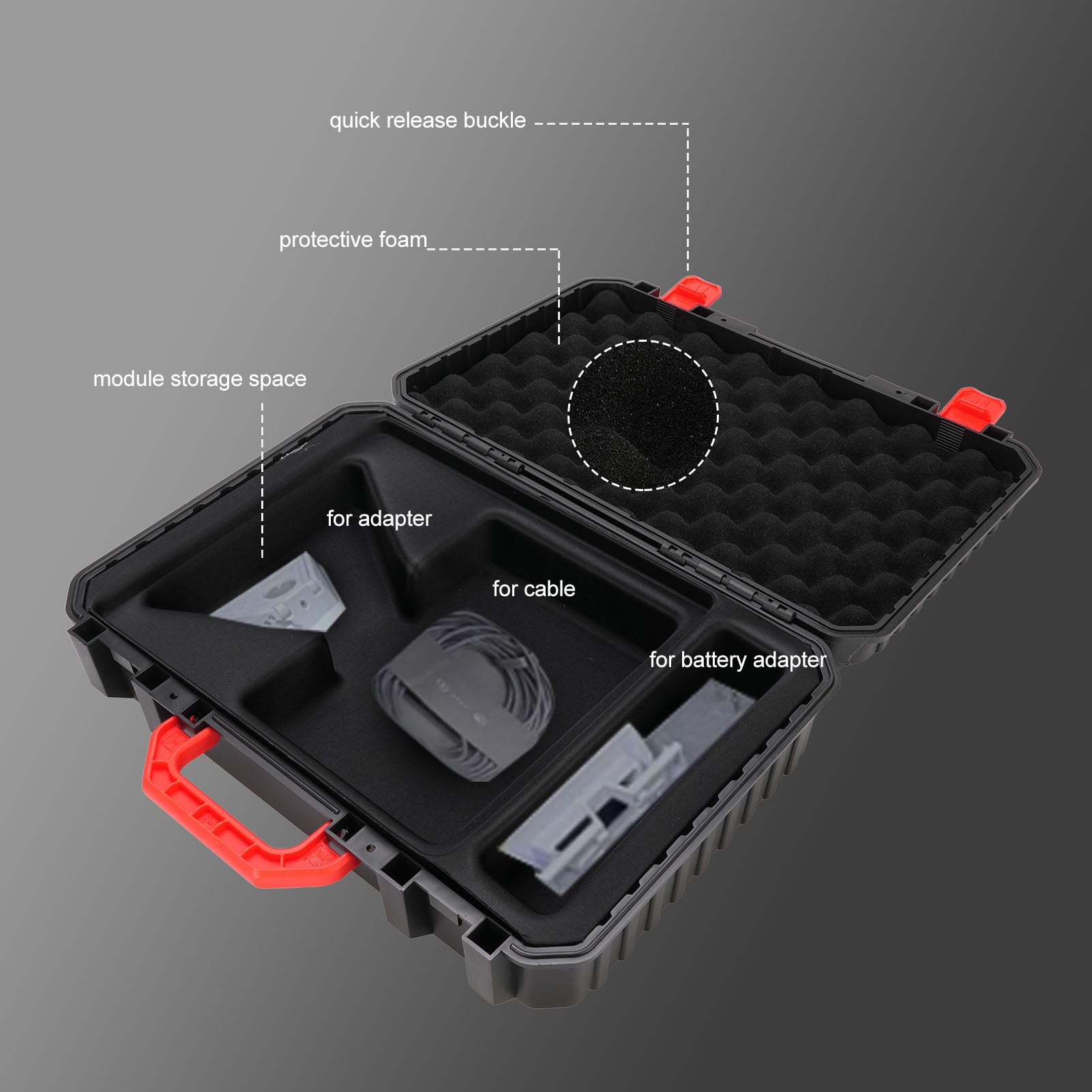 Satelliten-Tragetasche, Reisetasche aus Hartem Eva-Schaum, für Satellitenschüssel-Kit, Netzteil, Ständer, Zubehör für Camping Im Freien