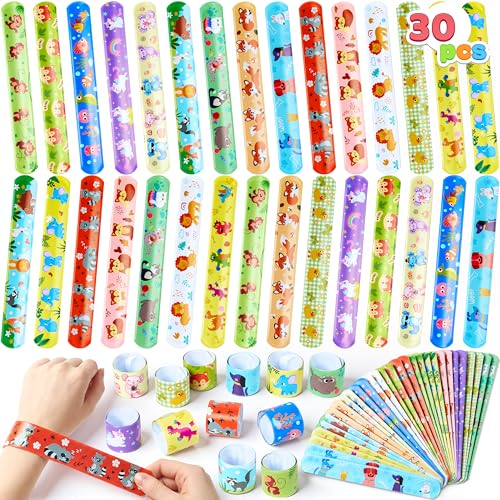 JOYIN Lot de 30 bracelets Slap pour enfants (30 motifs), cadeaux de fête d'anniversaire, paniers...
