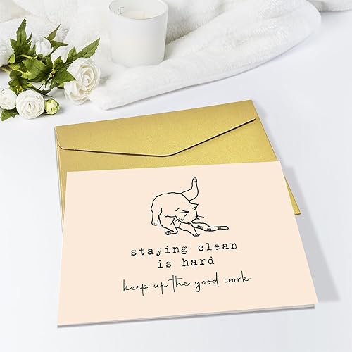 Miniatura 6 de Divertida tarjeta de sobriedad de gato, tarjeta de recuperación sobria, tarjeta de aniversario sobrio, regalo de sobriedad para hombres y mujeres,