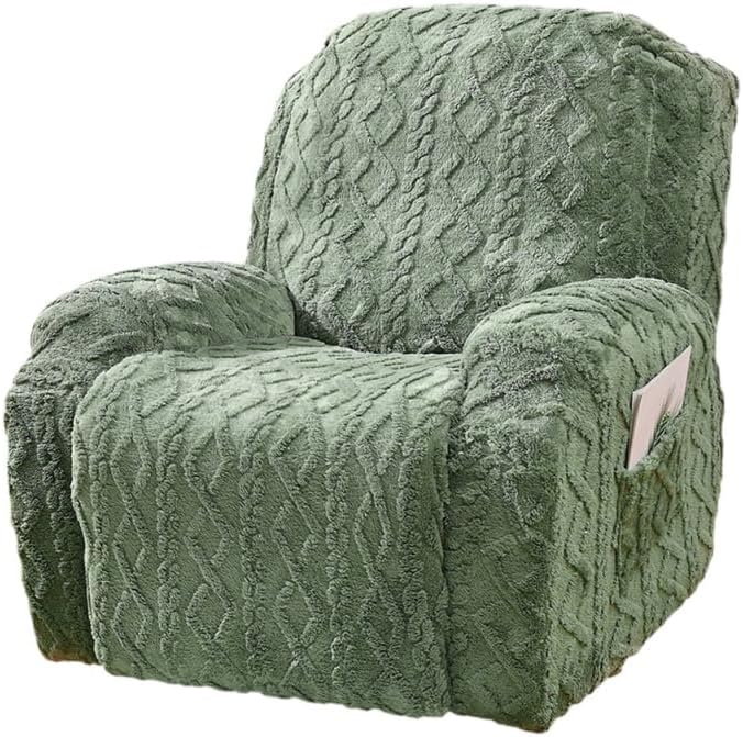 Konsilsa Thicken Plush Recliner Chair Covers for Reclining Chair,Recliner Sofa Cover Soft Velvet Lazy Boy Armchair Covers Winter Warm Non Slip Sofa Slipcovers for Living Room (Color : G)