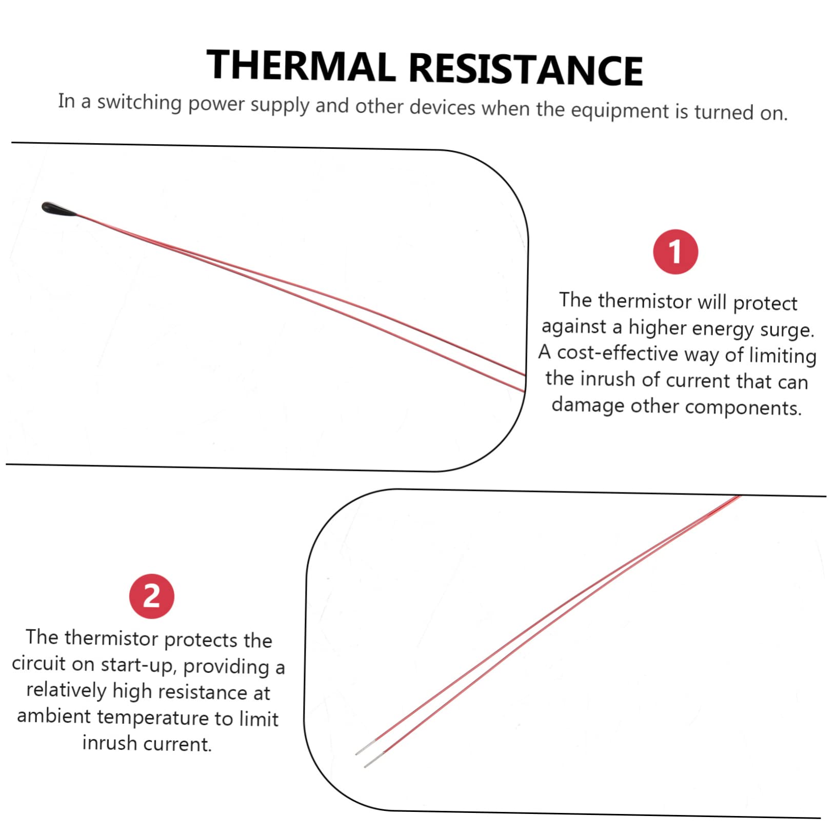 Alipis 5 Ensembles Thermistor Ntc Résistances À Coefficient De Température Pour Remplacement De Capteurs De Température 100 Pièces * 5