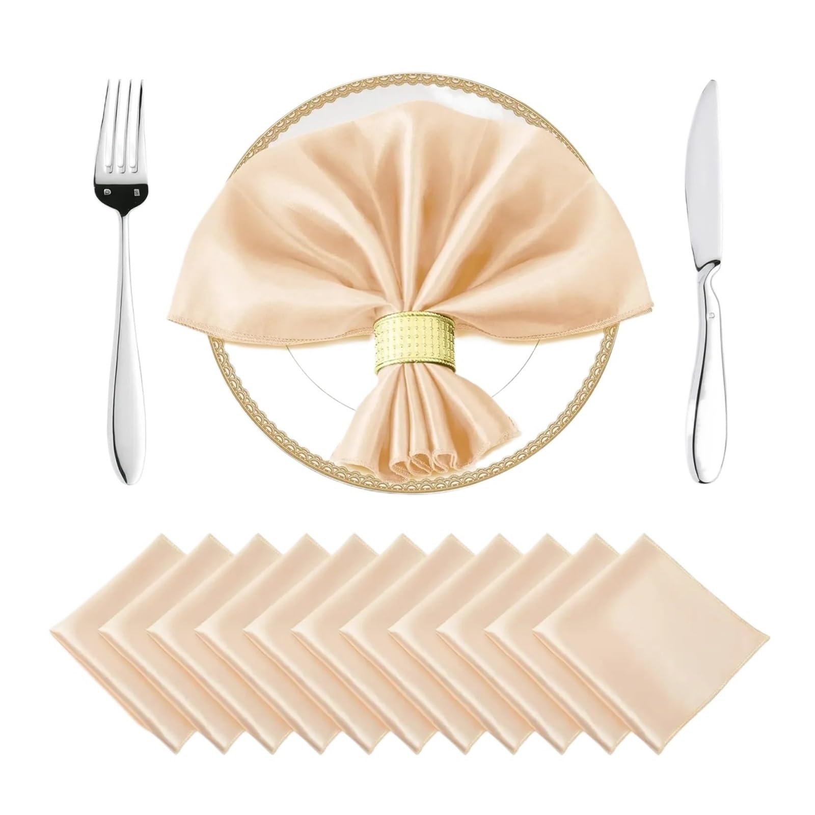 Satin Dinner Napkins 24 Pcs Satin Napkin 30x30cm Square Table Napkins for Dinner, Home, Wedding, Party Decor Silky Soft Smooth Washable Cloth(24pcs color 2)