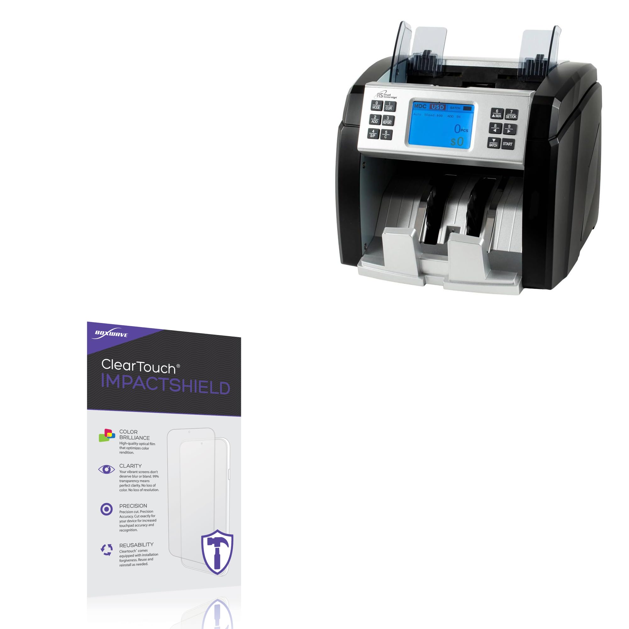 BoxWave Screen Protector Compatible with Royal Sovereign RBC-EP1600 - ClearTouch ImpactShield (2-Pack), Impenetrable Screen Protector Flexible Film
