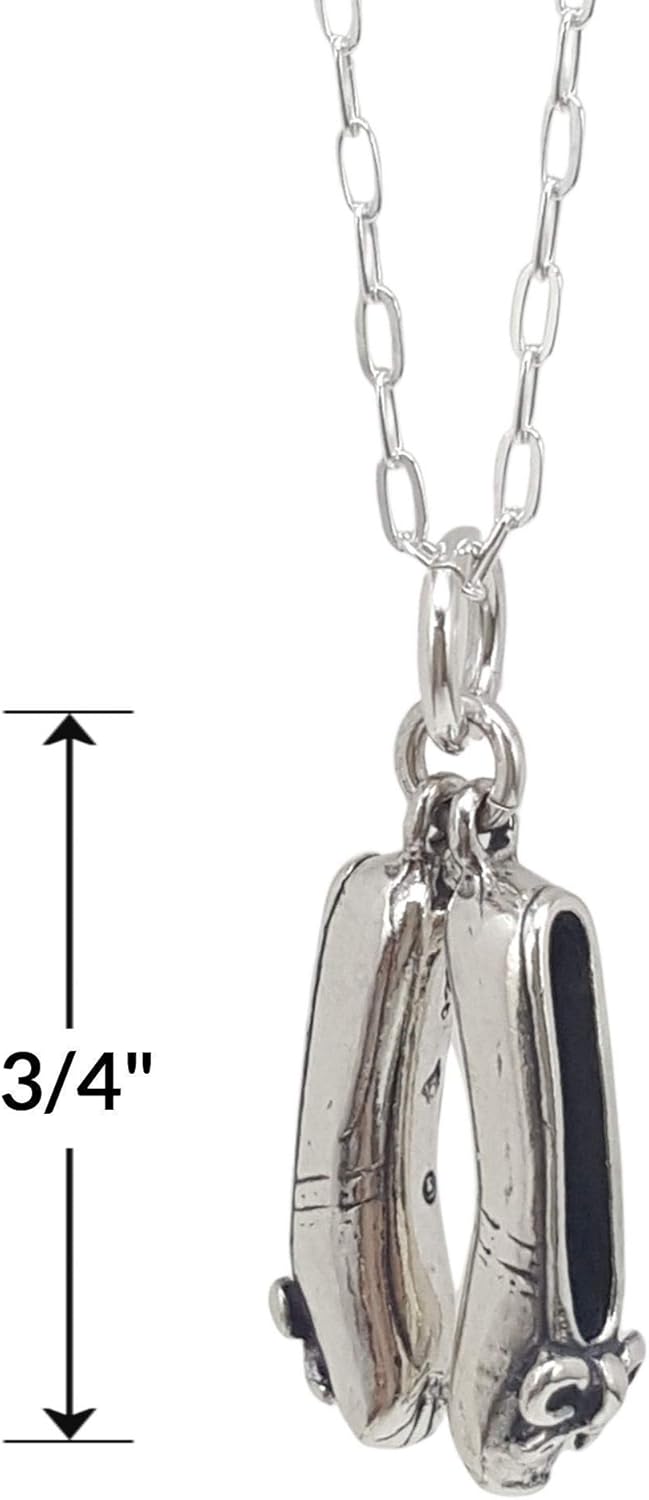 EnCharmed Sterling Silver Ballet Shoes Ballerina Dance Slippers 3D Charm Necklace, 18" - Image 2