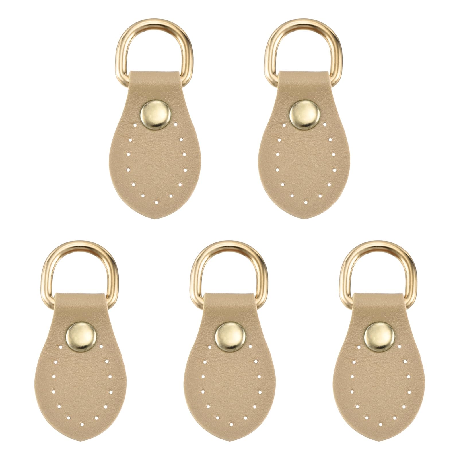 PATIKIL 5 Pcs Purse Strap Mount Hook, Sew on Leather Buckle Bag Side D Ring Clips Replacement Clasp for DIY Shoulder Bag Purse Backpack Craft Hardware Making Supplies, Light Brown