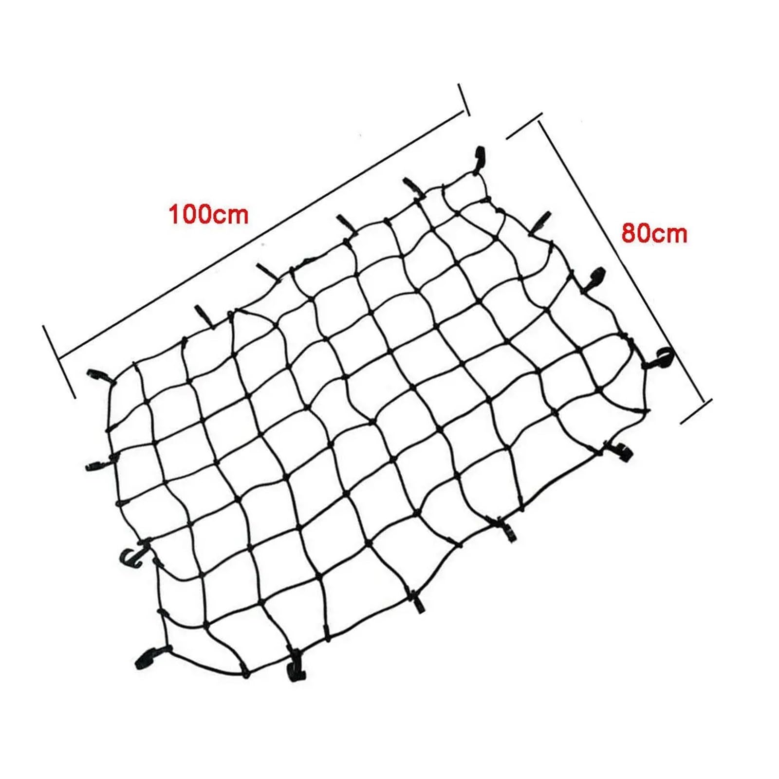 Muzhen Store Porte-Bagages de Toit de Voiture, Panier à Bagages, Filet de Chargement, Cordon élastique, Sangle d'arrimage, Maille avec Crochets, 100cm x 80cm