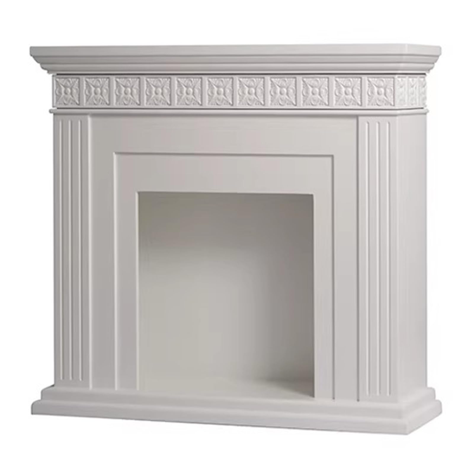 Fzl02068lm White Mantels Surrounds Solid Birch Wood Fireplace Mantel Surround Black/ Decorative Frame Decorated Frame(White)