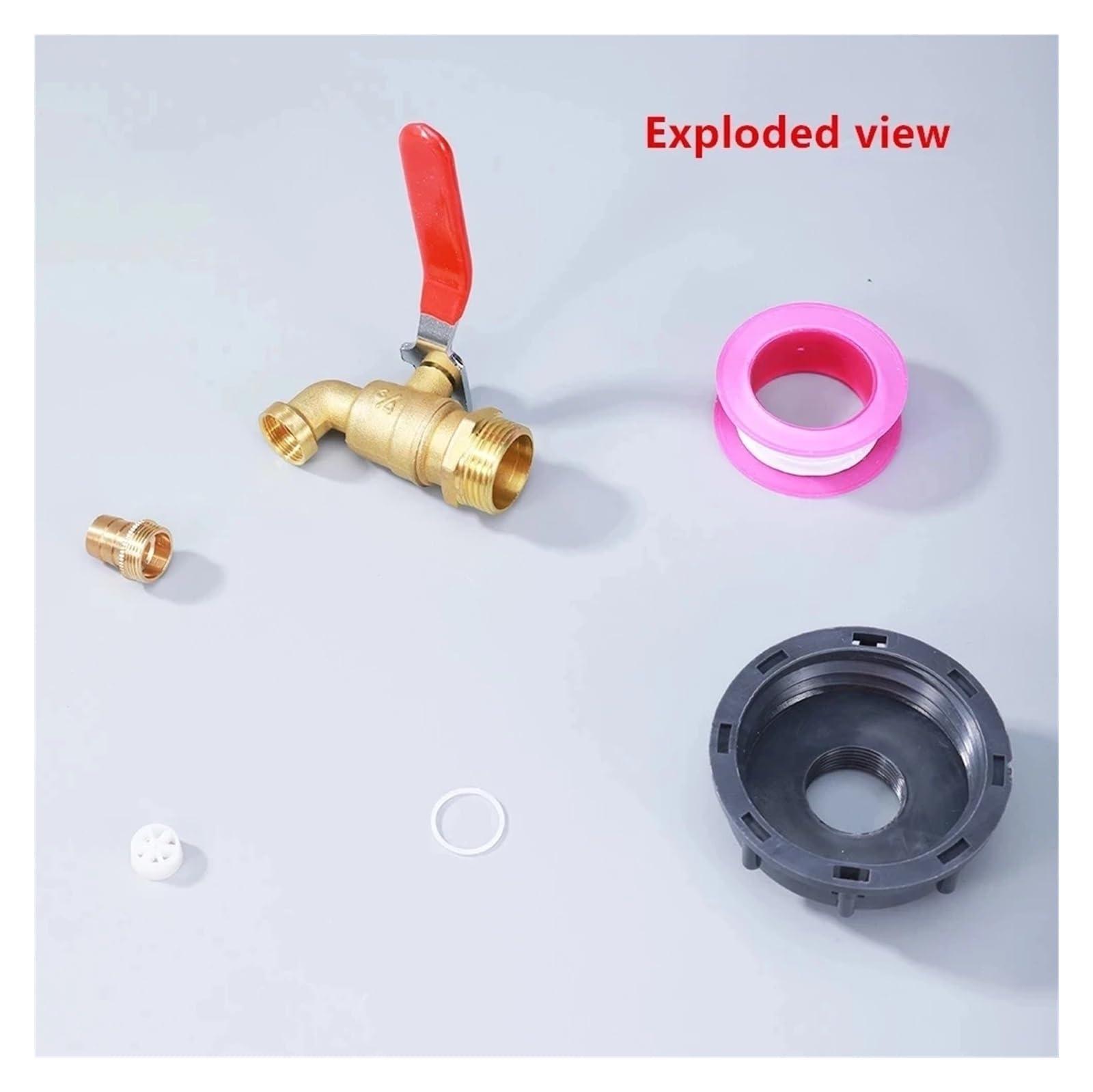 Adapter do kranu do zbiornika IBC, grube złącze gwintowane 1/2" 3/4" części zamienne do metalowego i mosiężnego kranu (żółty)
