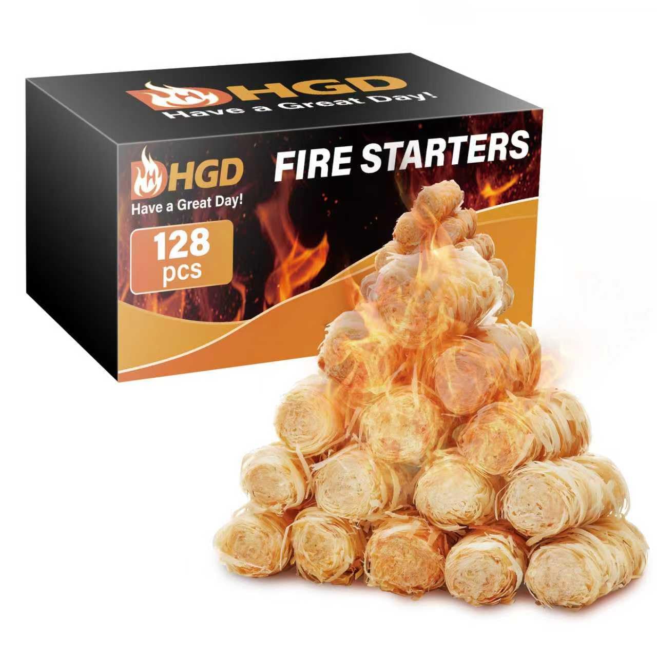 HGD Accendifuoco a carbone naturale, per interni ed esterni, resistente alle intemperie, 100 pezzi
