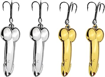 4pcs Funny Fishing Lures,Fishing Spoons Bass,FishingLure Trout Lures Spinner Baits,Fish Equipment Hook for Fishing Lovers,Gift for Men