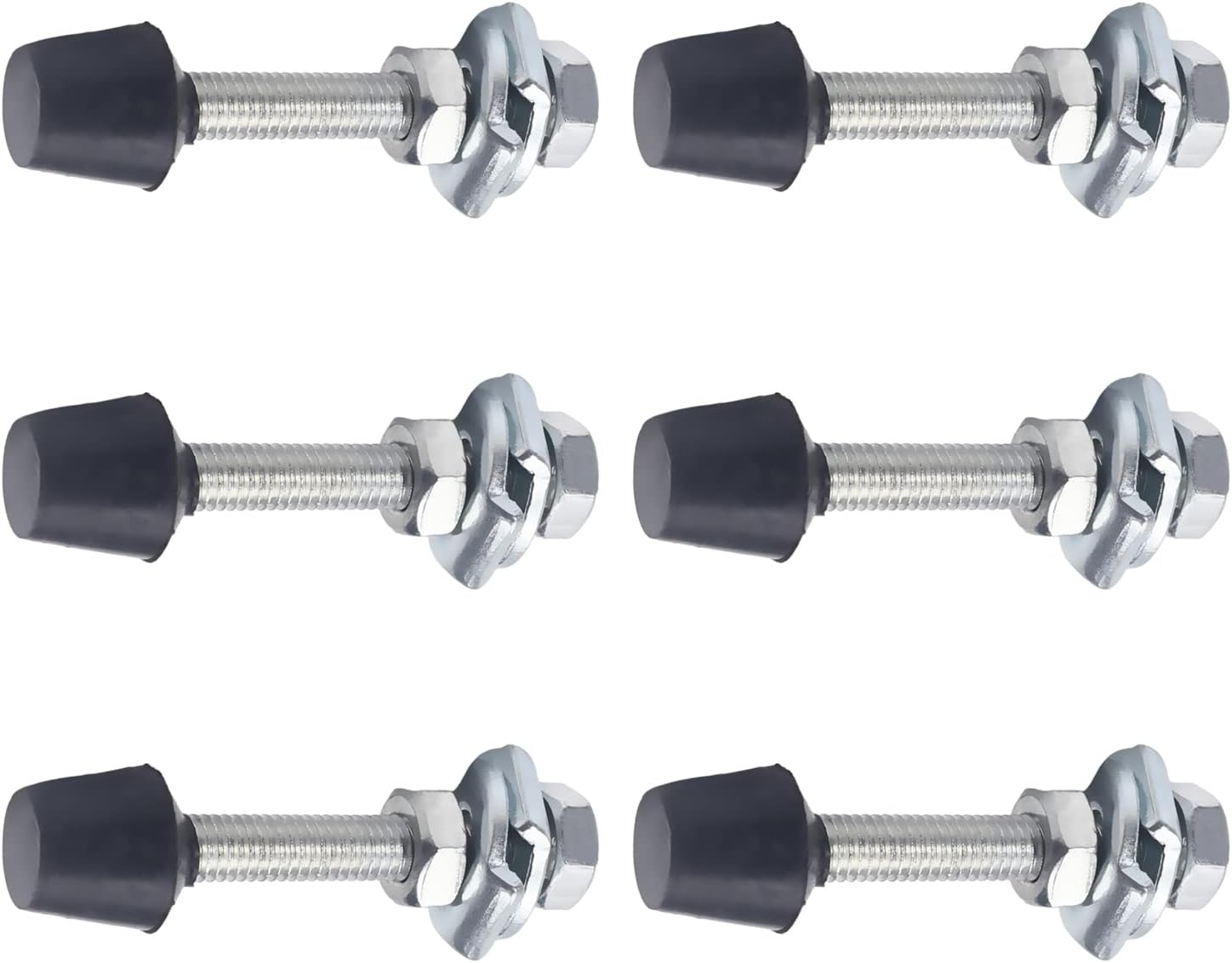 6Pcs M8x70mm Carbon Steel Toggle Clamp Screw Assembly with Rounded Spindle Tip,Silver and Black