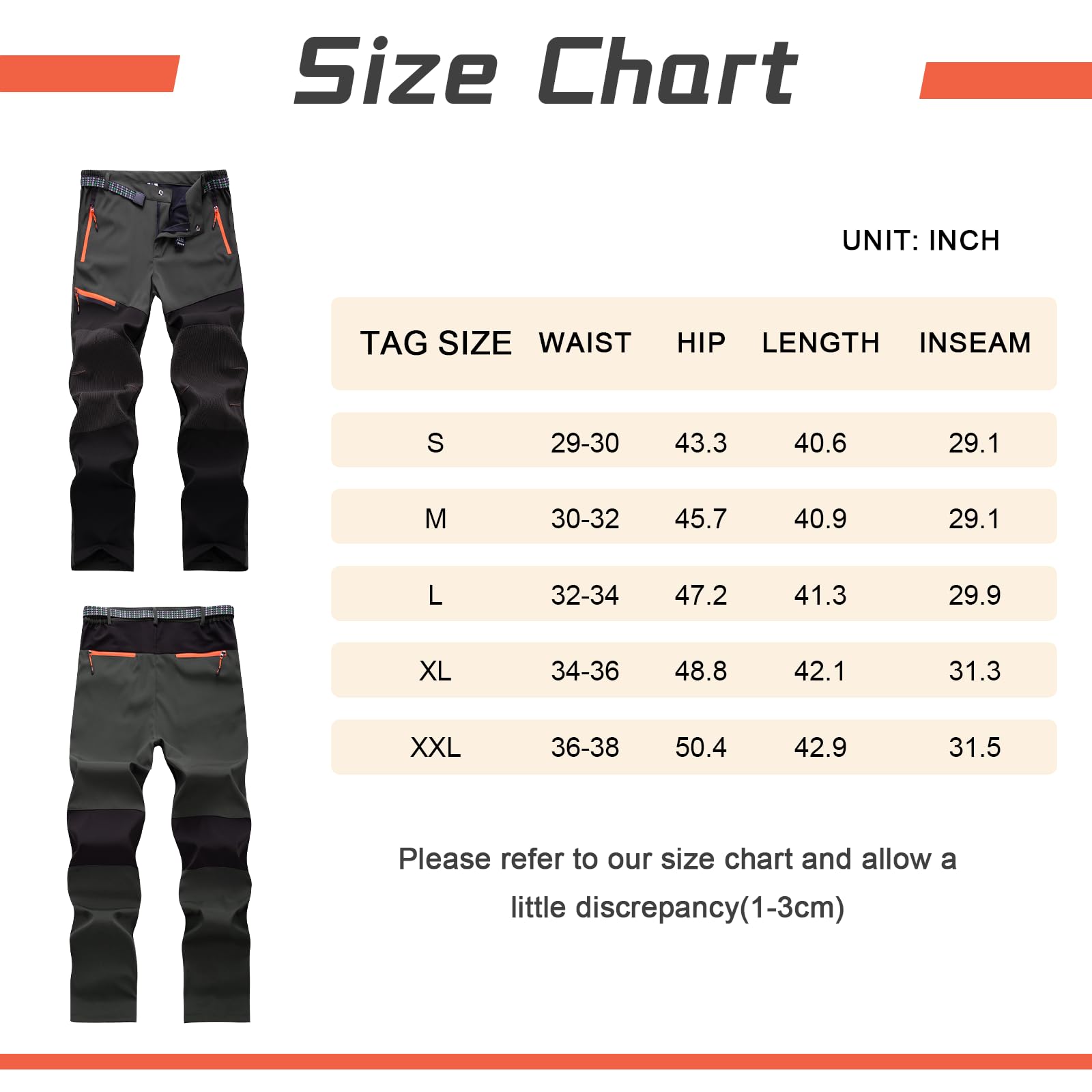 Uomini Leggeri Pantaloni da Camminare all'aperto Stretch Traspirante Camping Pantaloni da Escursionismo con Zip Tasche