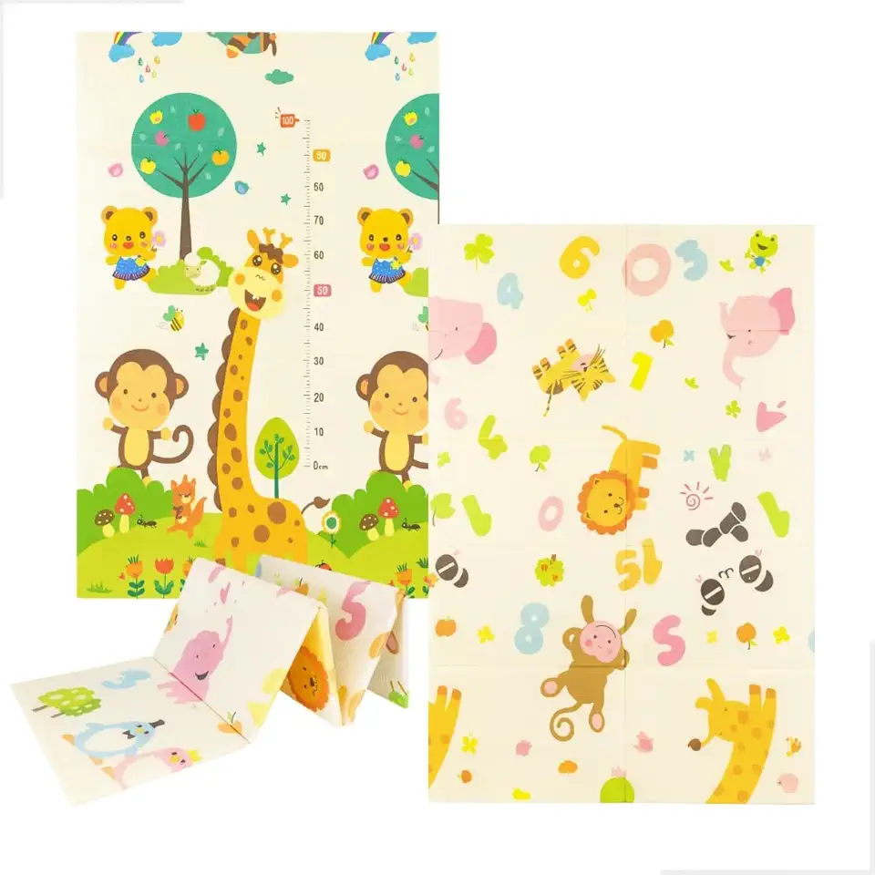 Tapete Tatame Bebê Dobrável Emborrachado Dupla Face 8mm 1,20x1,77m Com Bolsa
