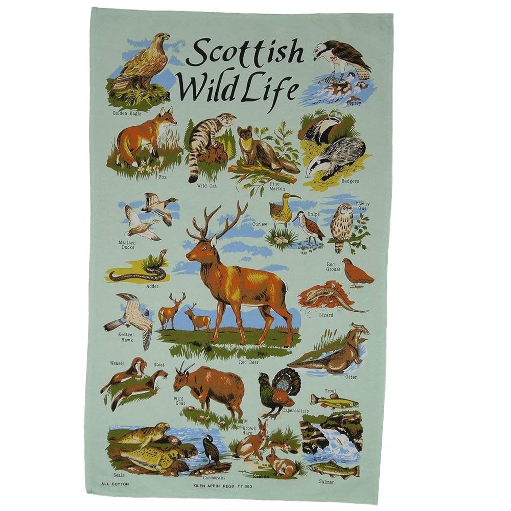 Glen Appin Scottish Wildlife Tea Towel