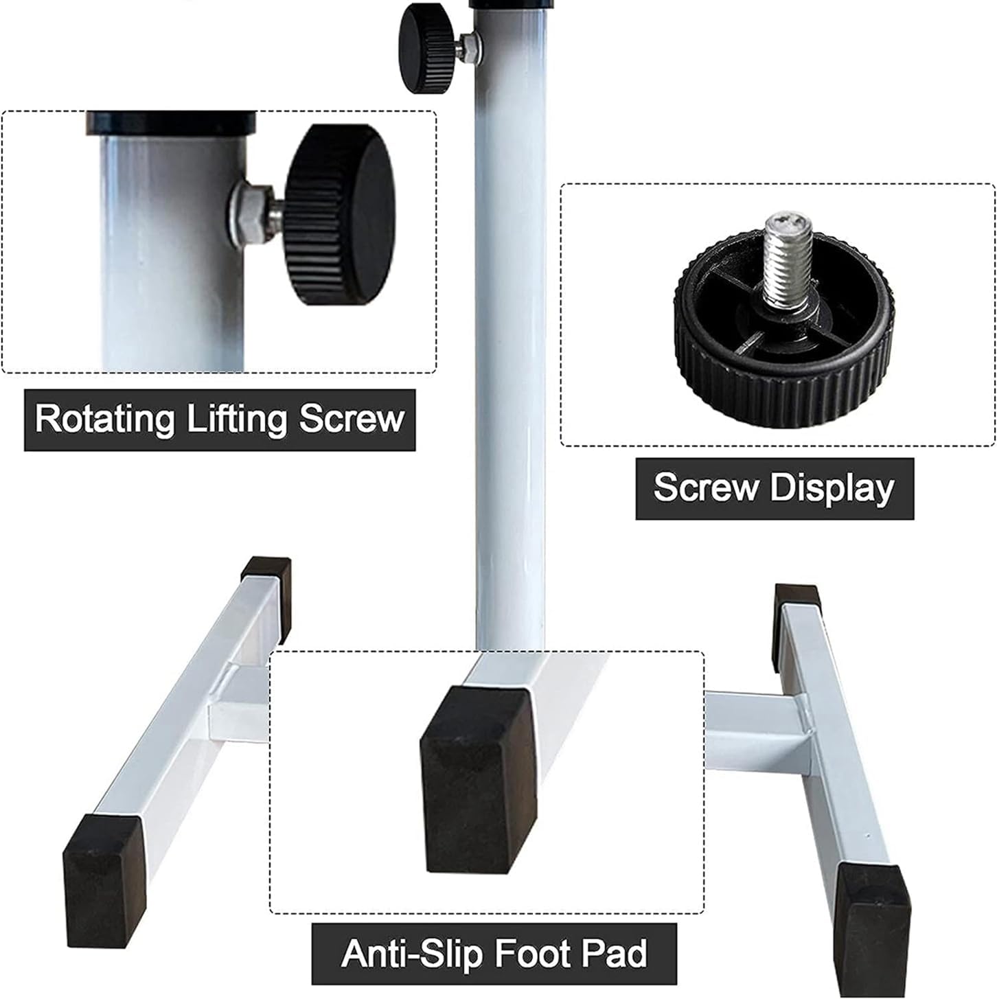 Pedicure Stand Foot Rest Height Adjustable with Non-Slip Legs Nail Equipment Manicure Nail Beauty, Black