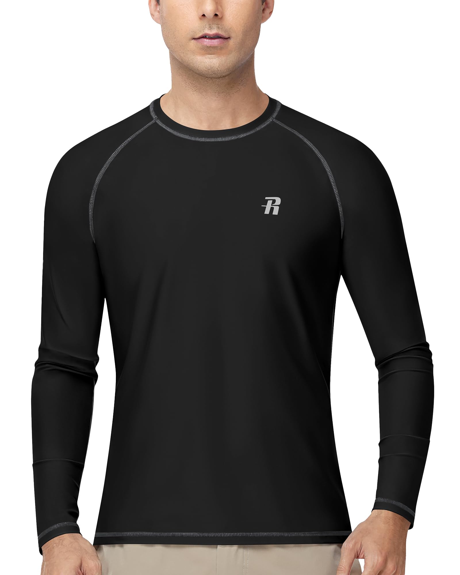 Runhit UV Shirt Herren Langarm UPF 50+ Sonnenschutz Schwimmshirt Badeshirt Schnelltrocknend & Atmungsaktiv, Elastisches Rashguard für Surfen Laufen Angeln Outdoor Sport