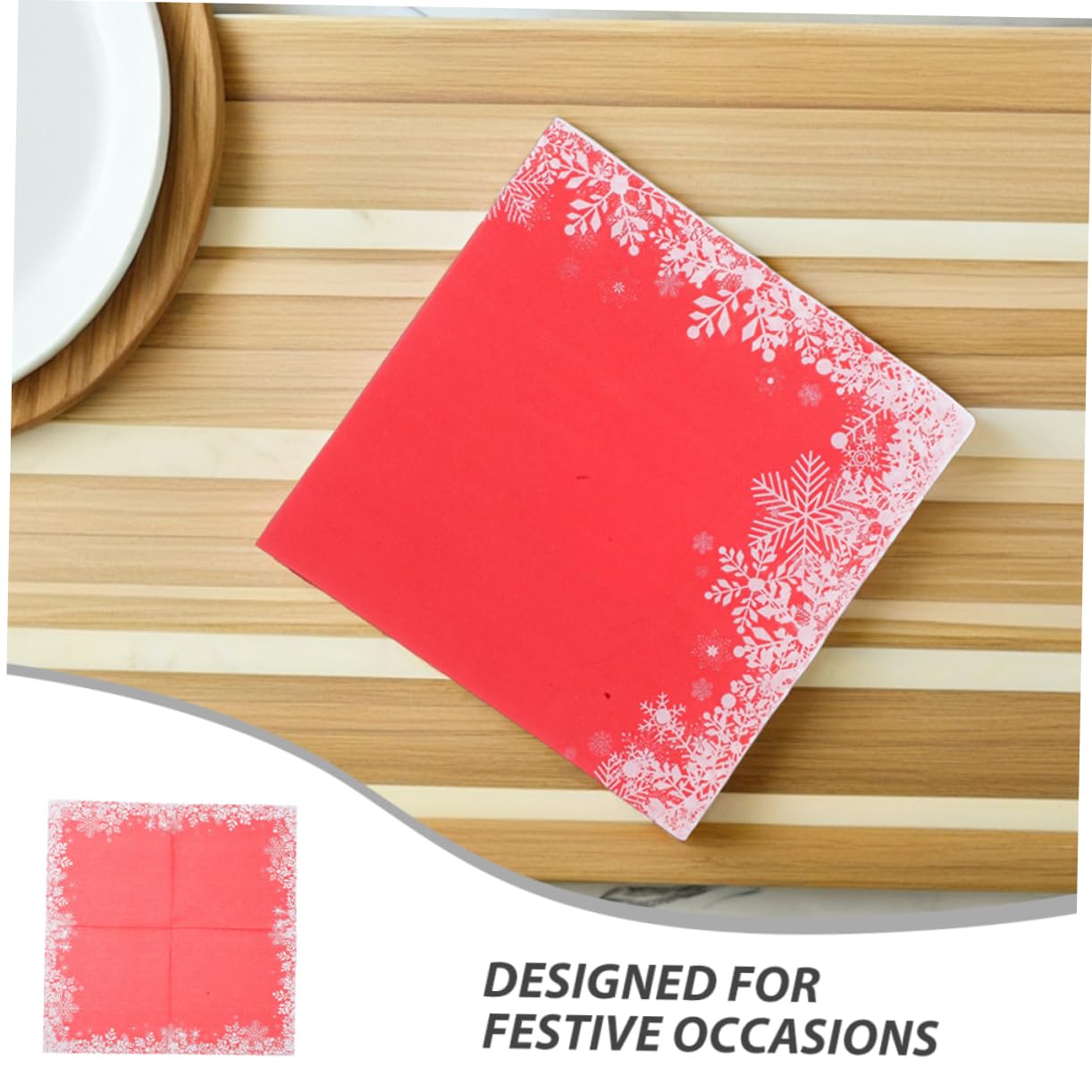 120piezas Pañuelos Para Fiestas Navideñas De Papel Rojo De Servilletas Desechables Para Decorar La Mesa Del Comedor Eventos Navideños