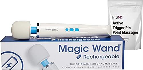 Vibratex Varita mágica original recargable inalámbrica HV-270 con masajeador de punta de gatillo personal activo IntiMD gratis