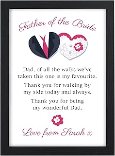 Personalised Father of the Bride Gifts from Bride Of All the Walks We've Taken Together Poem Keepsake Gifts - Thank You Presents for Brides Father - A5, A4, A3 Prints and Frames
