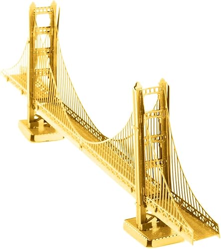 Miniatura 6 de Metal Earth Golden Gate Bridge Gold Version 3D Kit de modelo de metal con pinzas Fascinaciones