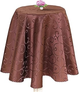 Anguang Elegante Jacquard Tovaglia Tinta Unita Gonna da Tavola per Compleanno Partito Ristorante caffè (180 cm (Rotonde))