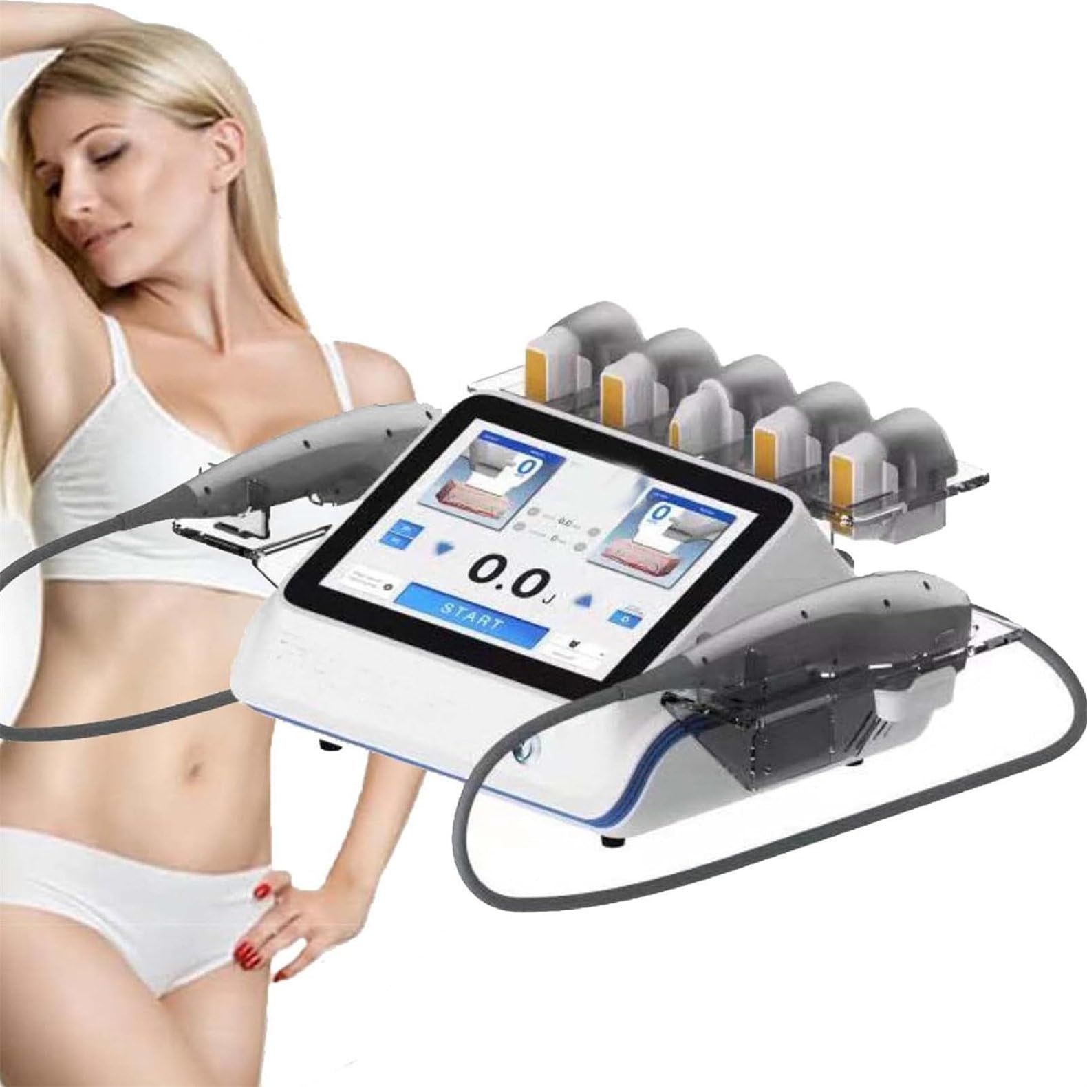 7 in 1 Macchina Rassodante per Rimozione Delle Rughe, Macchina Rassodante per Viso E Corpo Con 7 Cartucce, Macchina Di Bellezza per Perdita Di Peso Con Lifting Facciale per Uso in Salone Domestico