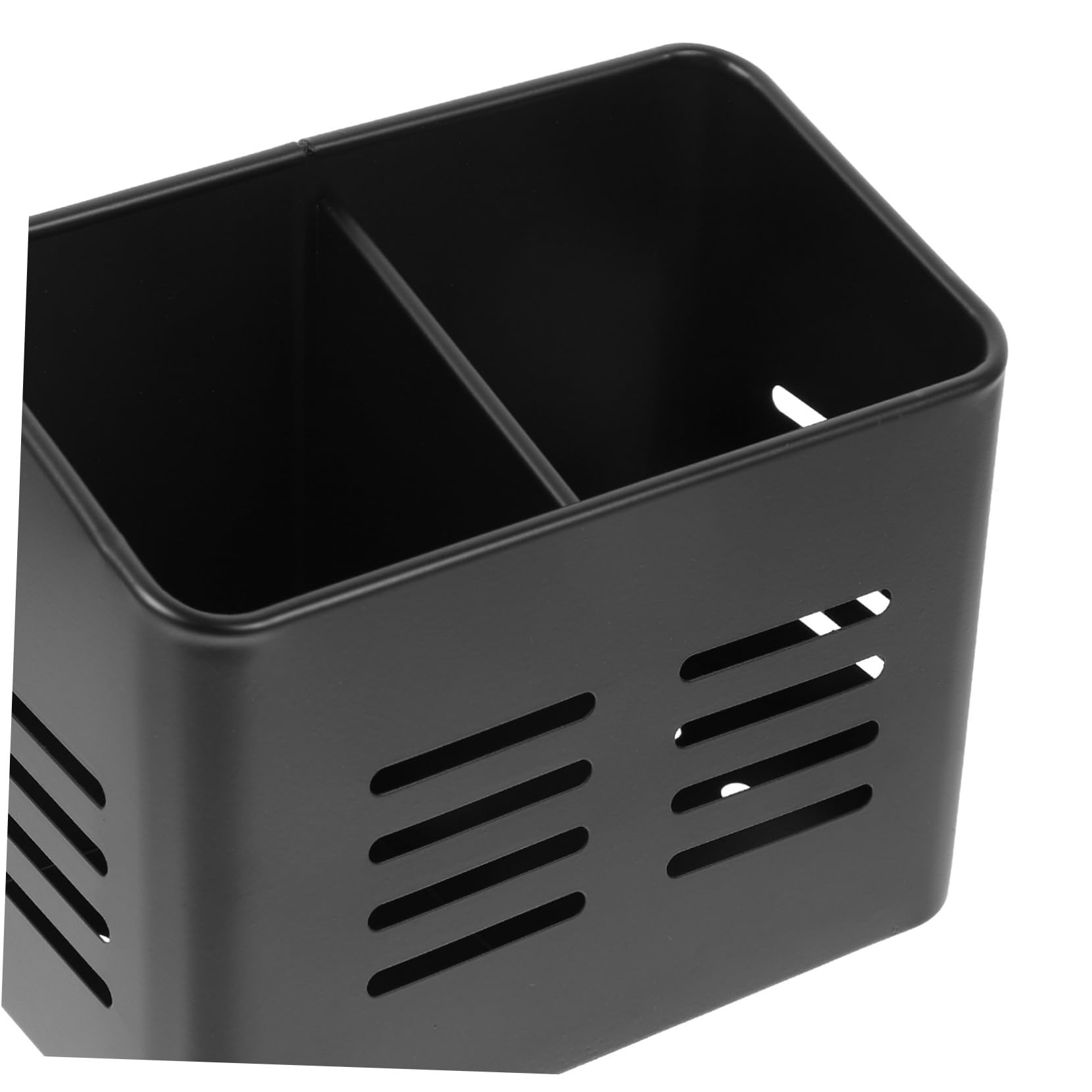 Porte-ustensiles Support de Fourchettes Noir en Acier Inoxydable Robuste Trous D'évacuation Simple et Élégant pour Égouttoir à Baguettes Cuisine Moderne