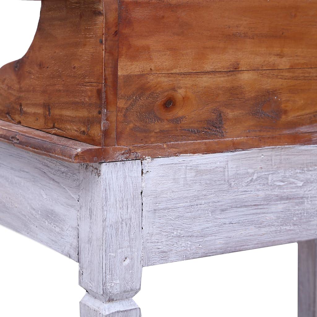 Scrivania con cassetti in legno massiccio anticato, 90 x 50 x 101 cm, segretario per ufficio, casa, studio e gioco, con spazio e ripiano