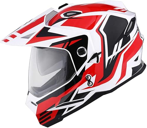Miniatura 4 de 1Storm - Casco deportivo dual con cobertura facial completa para motocicletas, vehículos todoterreno o para practicar motocross, doble visera HF802