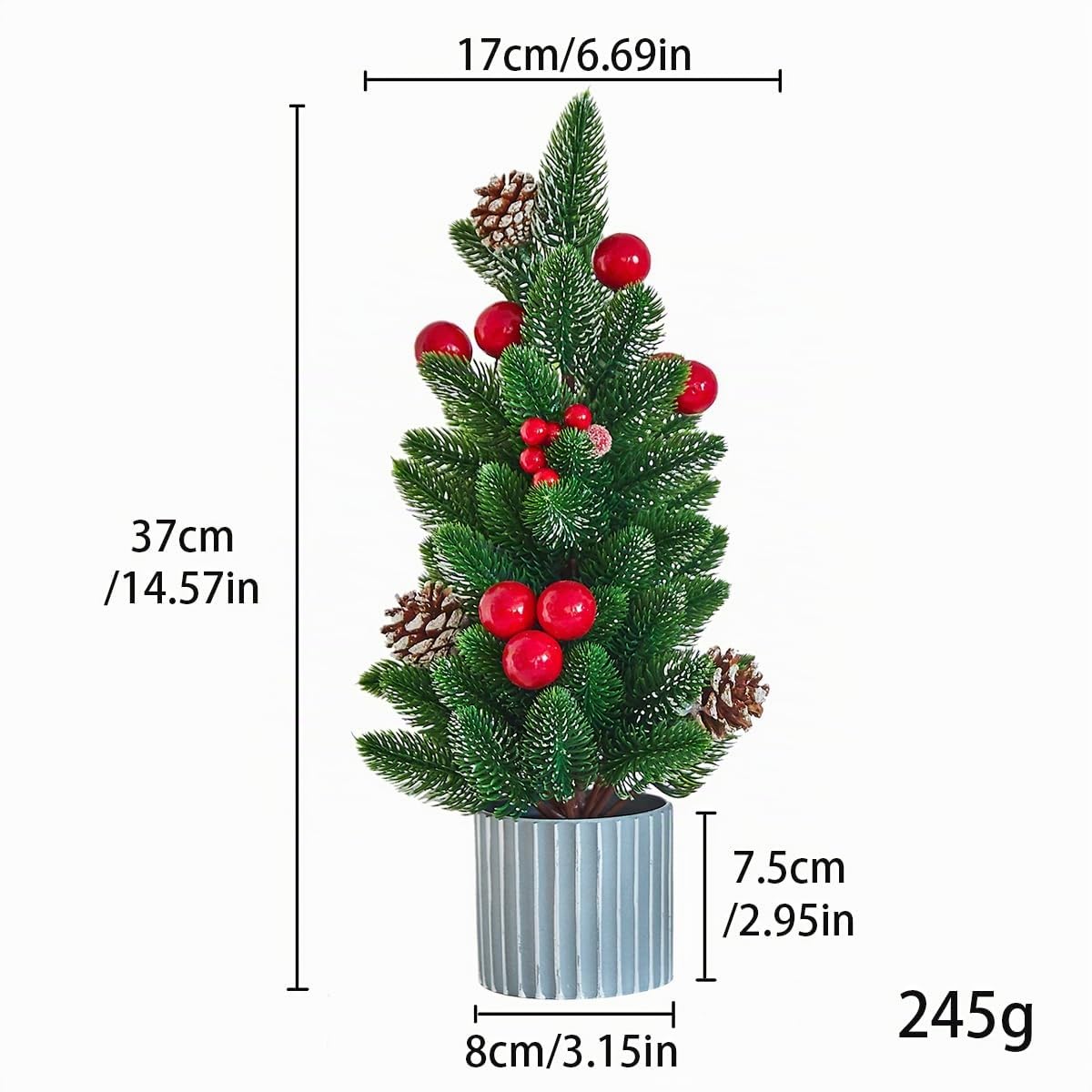 Árbol de Navidad Pequeño Clásico Decoración de Mesa (Red Pine)