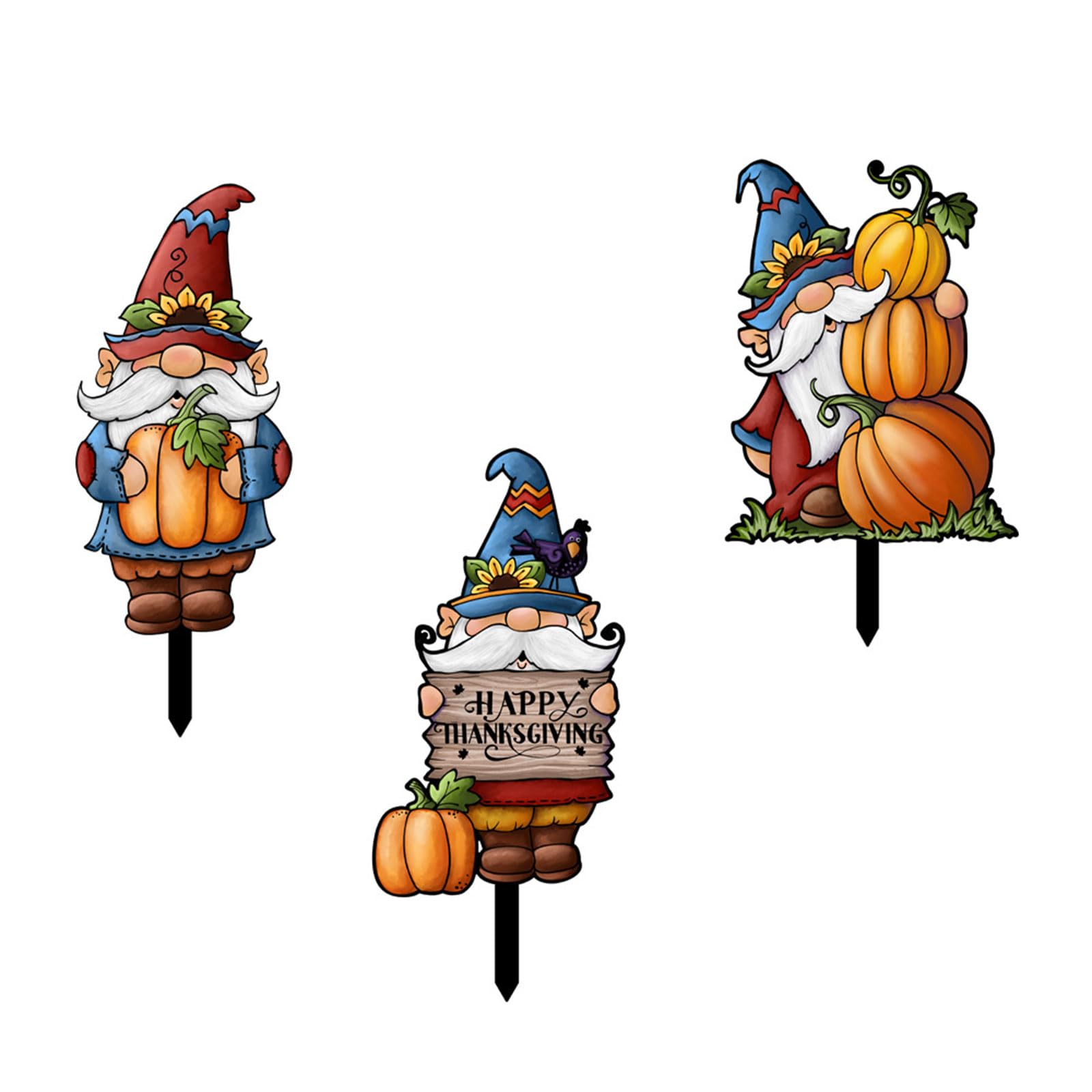 Eye Catching Ground Plug Party Garden Decorative Stakes Party Scene Thanksgiving Day Outdoor Floor Insert for Yard Outdoor Courtyard Decoration Small Stake Garden Decor Yard Statues Animal