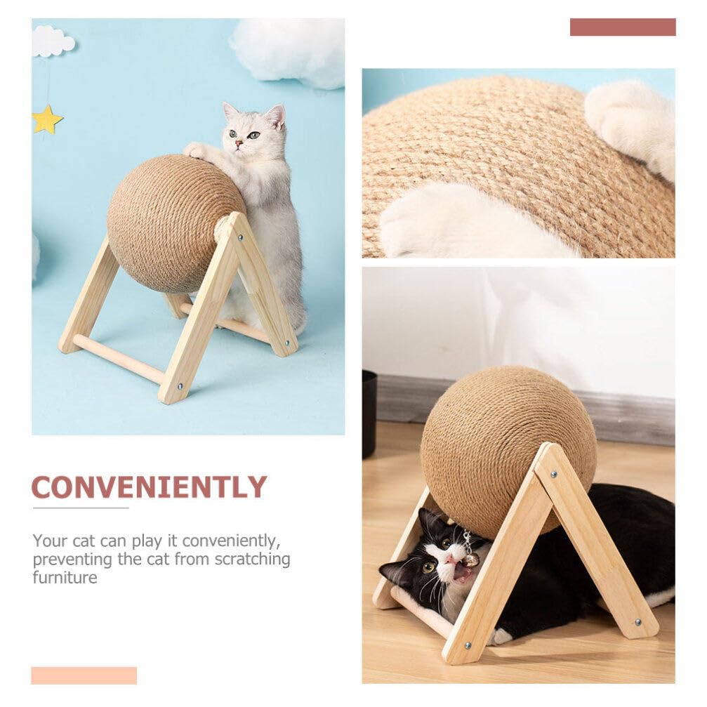 ibasenice 2pezzi Tiragraffi Interattivo Per Gatti Sisal Giocattolo Forma Di Palla Per Allenamento e Gioco Resistente e Decorativo Per Casa e Negozi Di Animali Domestici