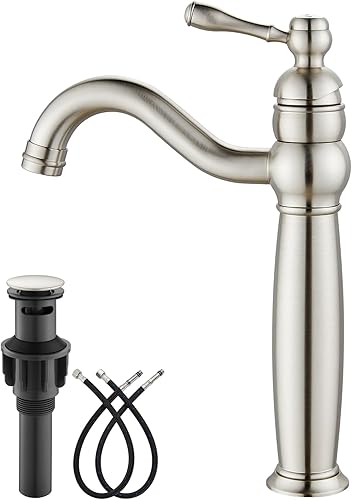 gotonovo RV Vessel Bathroom Faucets for Sink One Hole Single Hole Single Handle Solid Brass Brushed Nickel Farmhouse Modern Lavatory Vanity Mixer gotonovo RV Vessel Bathroom Faucets for Sink One Hole Single Hole Single Handle Solid Brass Brushed Nickel Farmhouse Modern Lavatory Vanity Mixer