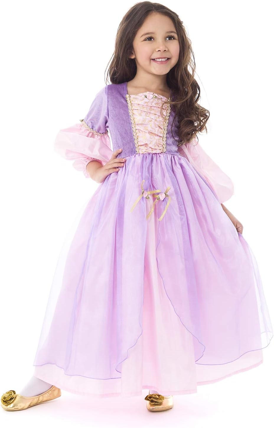 Little Adventures Deluxe Rapunzel Princess Dress Up Costume (Large Age 5-7) - Machine Washable Child Pretend Play and Party Dress with No Glitter - Image 2