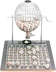 Kit Jogo de Bingo Profissional com Globo Metálico N°2 Médio, 75 Bolinhas, 300 Cartelas