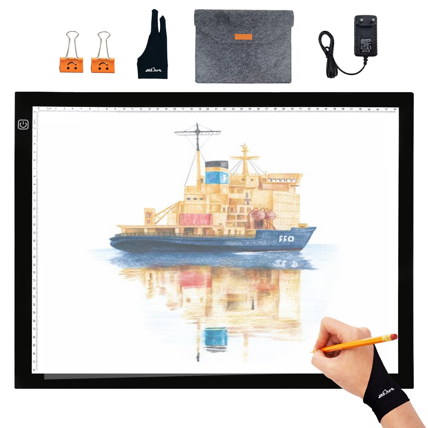 Tavoletta Luminosa A3 Plus Pro 12V, Scatola Luminosa, Max 5390 Lux, Tracing Pad per Xray Artcraft Tattoo Acquerello Copia Quilting Diamond Painting, Borsa/clip/guanto e alimentatore europeo inclusi