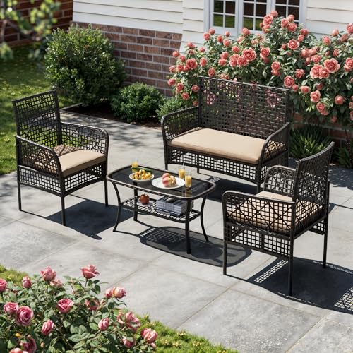 Aukreolis Patio Furniture Set 4 Pieces Outdoor...