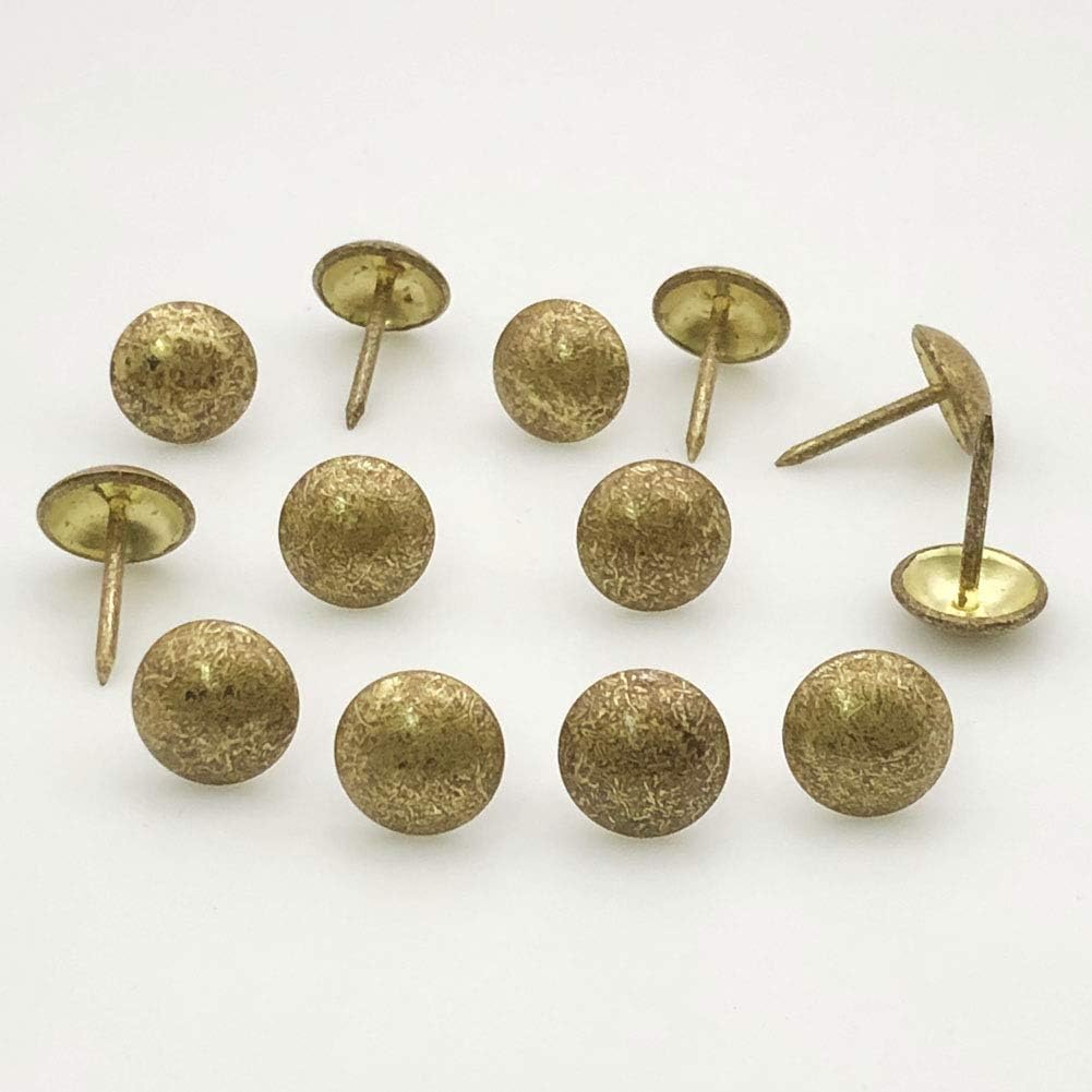 Let's Decorate 200PCS Upholstery Tacks D11mm/0.43" Antique Gold Color