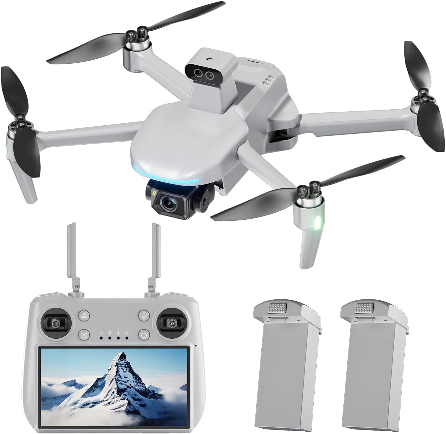 45%CODE Bingchat Touch Screen Remote Drones with Camera for Adults 4k, Obstacle Avoidance for Beginners, 3 Axis Gimbal for Photography, 19000FT Long Control, GPS Follow Me, Auto Return, Cool Flash Lights, 70 Mins Long Flight, 50x Zoom