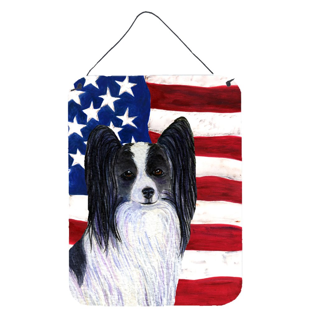 Drapeau américain suspendre en métal multicolore de 40 cm pour déco murale et porte de maison