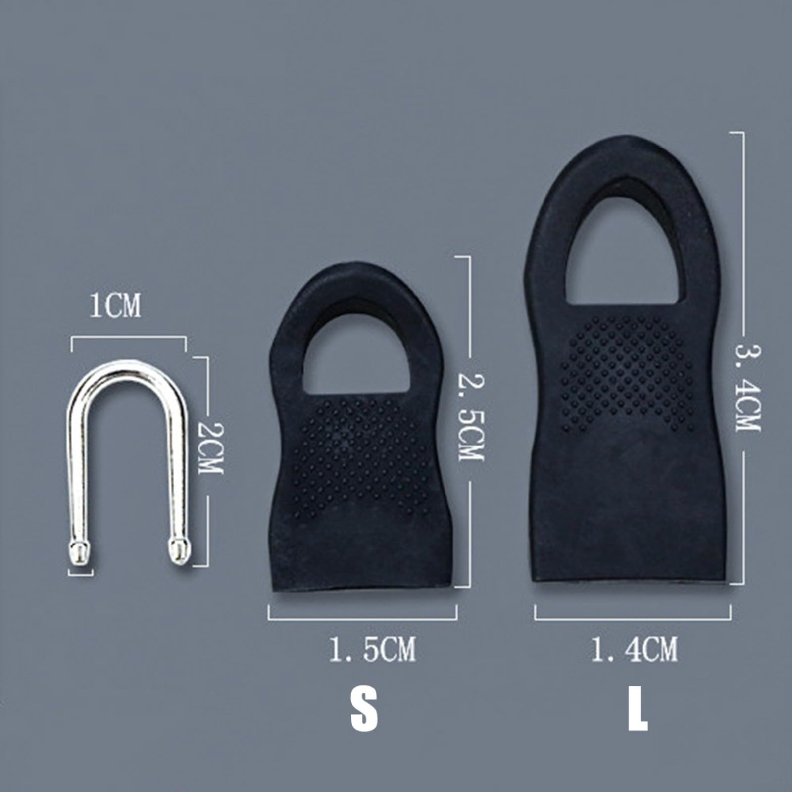 Reißverschluss-Abzieher Ersatz für Koffer Reisetasche Metalllegierung Reparaturschnalle für DIY Nähen Handwerk, werkzeuglose Installation für Gepäck, Jacke, Rucksack (schwarz groß)