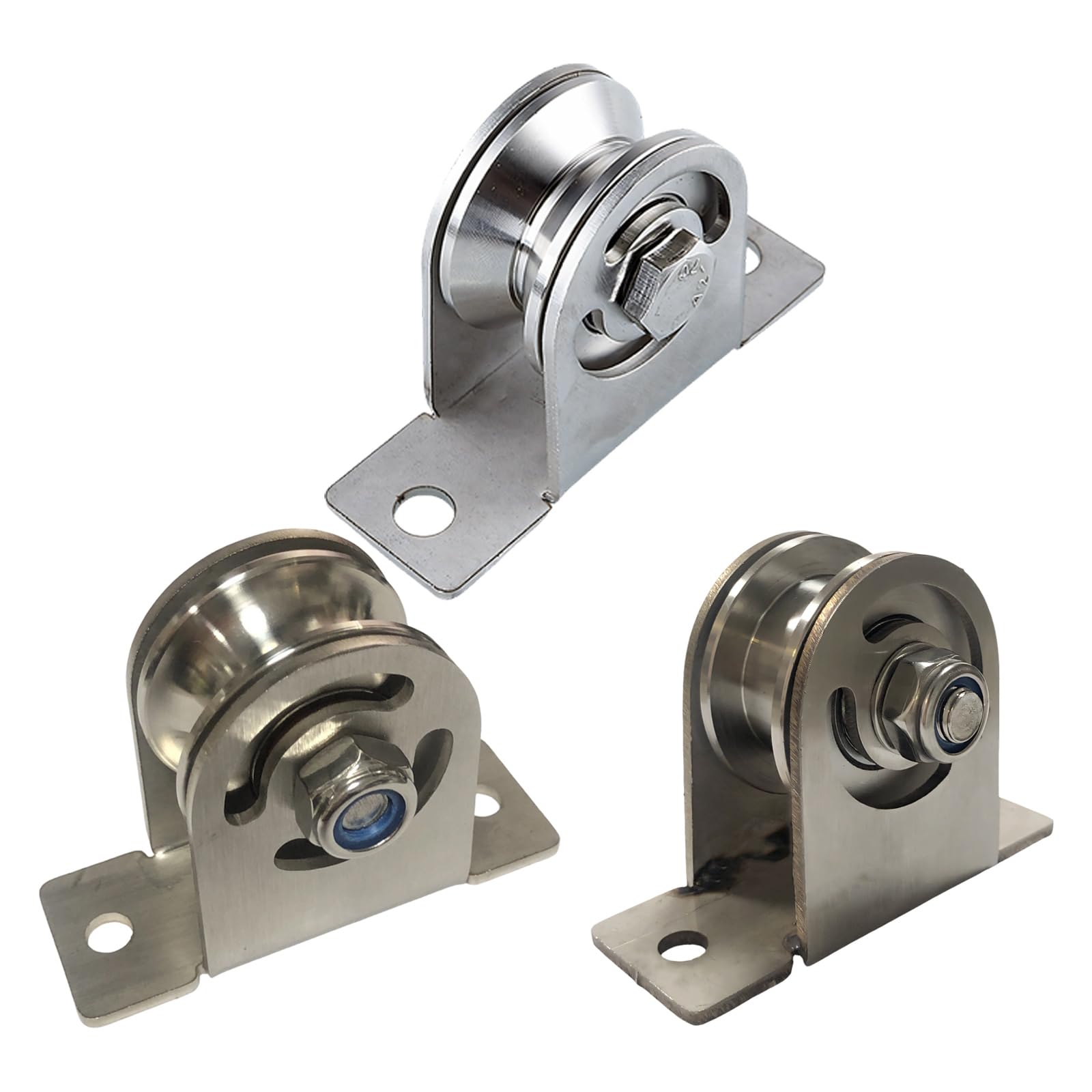 Polea de acero inoxidable con ranuras de calidad, bloque de polea con capacidad de carga de 100Kg para operaciones de elevación suaves