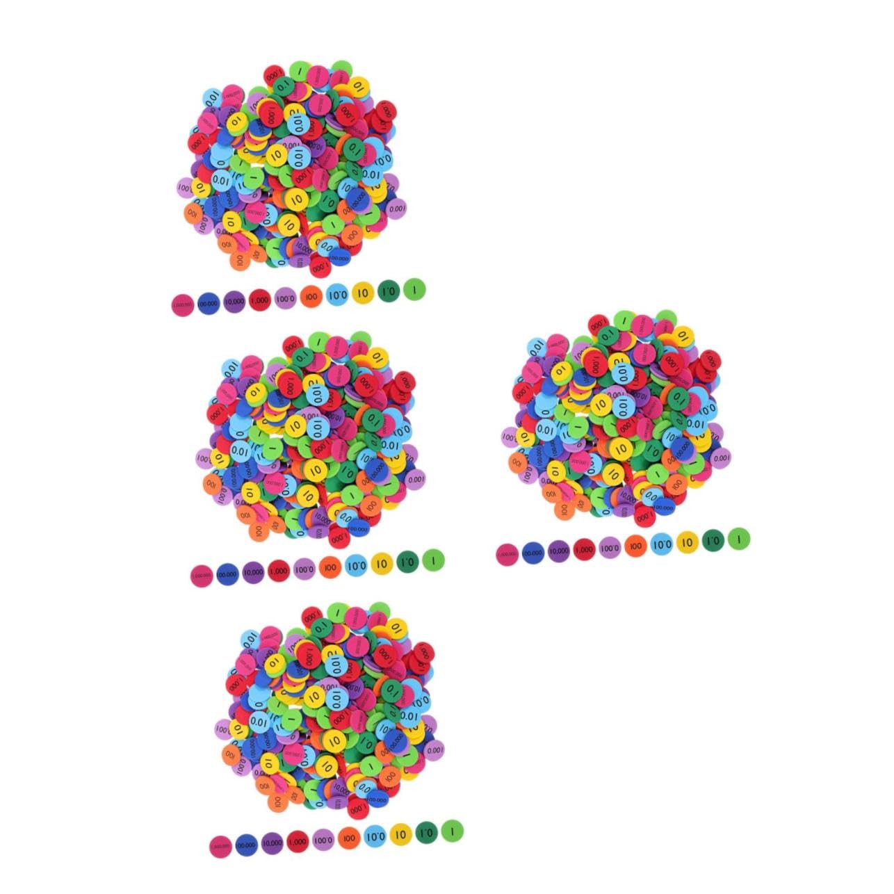 Hemobllo 4 Set Dischi Posizionale Colorati in Eva Per Apprendimento Matematica Dischi Rotondi Educativi Per Riconoscimento Numerico E Colori Materiale Didattico Per Scuola E 300 Pezzi*4